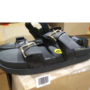 Madden NYC Women Mona Double Buckle Sandals Black Size 9M